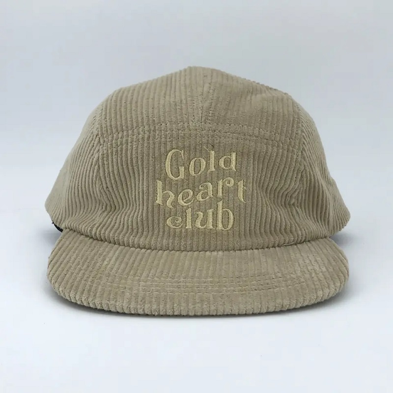 5 πάνελ μη δομημένο καπάκι snapback snapback corduroy με λογότυπο έθιμο κέντημα υφάσματος