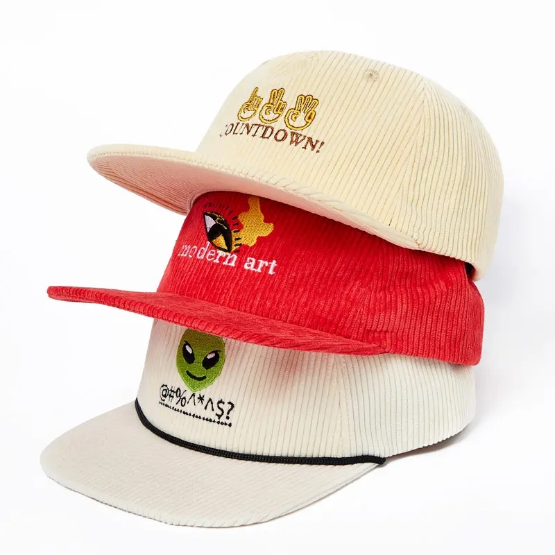 Χονδρικό Custom Corduroy 3D κεντήματα snapback καπέλο snapback καπάκι snapback
