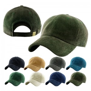 Corduroy Μπέιζμπολ καπέλο 6 πάνελ κενό μπαμπά Cap Sport Winter Hat Custom Centremery Logo