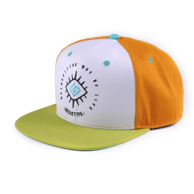 Hiphop Custom Logo Flat Bill Color Block Παιδιά 6 Πάνελ Toddler Snapback Gorras Blank Hats Snapbacks Cap