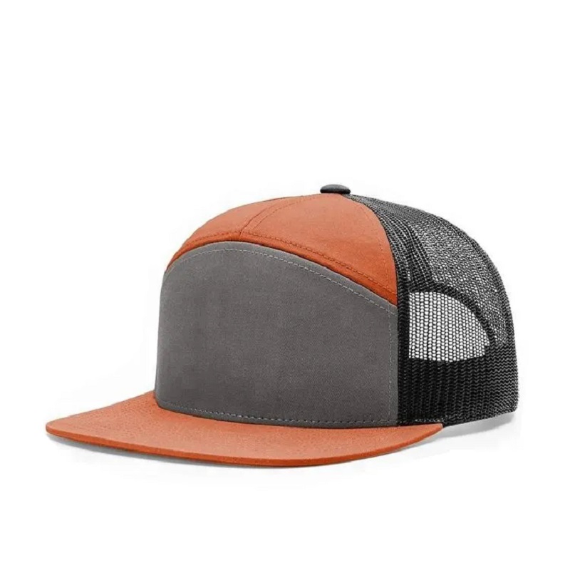 Υψηλής ποιότητας Custom Plain 7 Panel Mesh Trucker Hat Snapback Hats