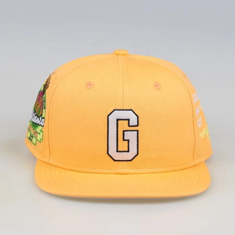 Κατασκευασμένο στην Κίνα έξι πάνελ Snapback μπέιζμπολ για άνδρες έθιμο gorras snapbacks κεντήματα καπέλα κίτρινο