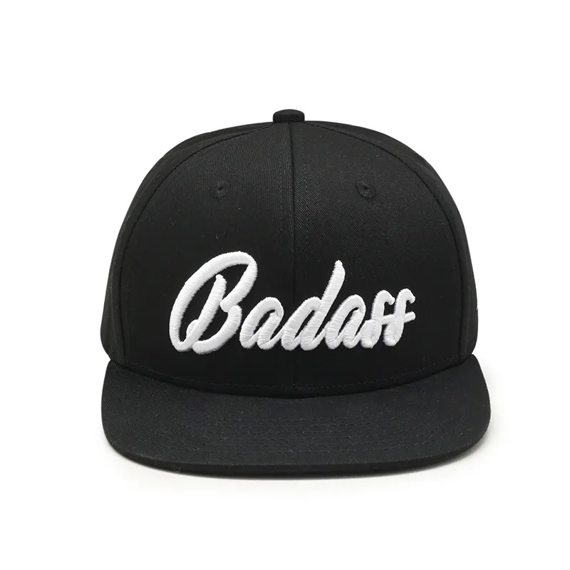 OEM Design Flat Brim 6 Panel Custom 3D Logo Logo Hip Hop Hop Cap Hat για τους άνδρες