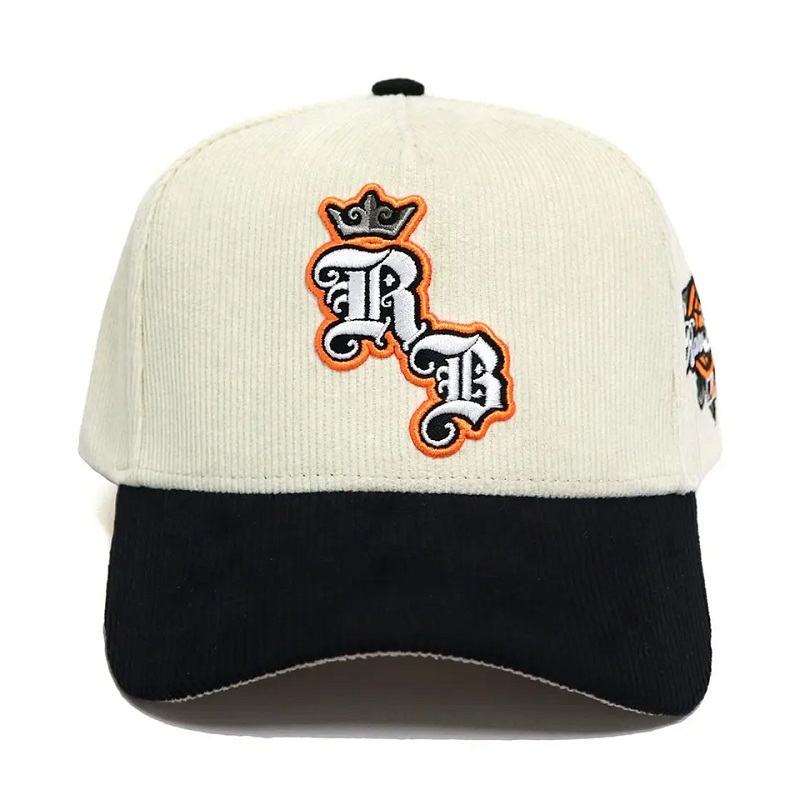 Direct Factory Custom Made 5 Panel Baseball Cap Hat Corduroy με 3D Puff Centrentery Logo Cotton Sweatband Χειμώνα καπέλα Sport Hat