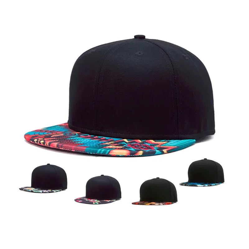 3D εκτύπωση snap back flat brim hat street hip printing flat bill hawaiian καπέλα Σχεδιάστε το δικό σας καπάκι snapback/hat